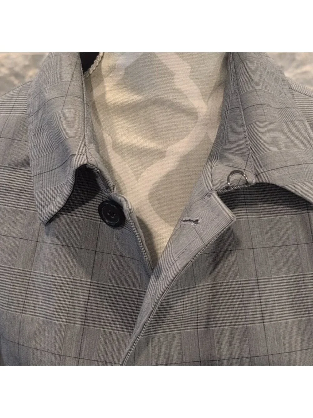 Banana Republic Grey Plaid Trench / Rain  Coat